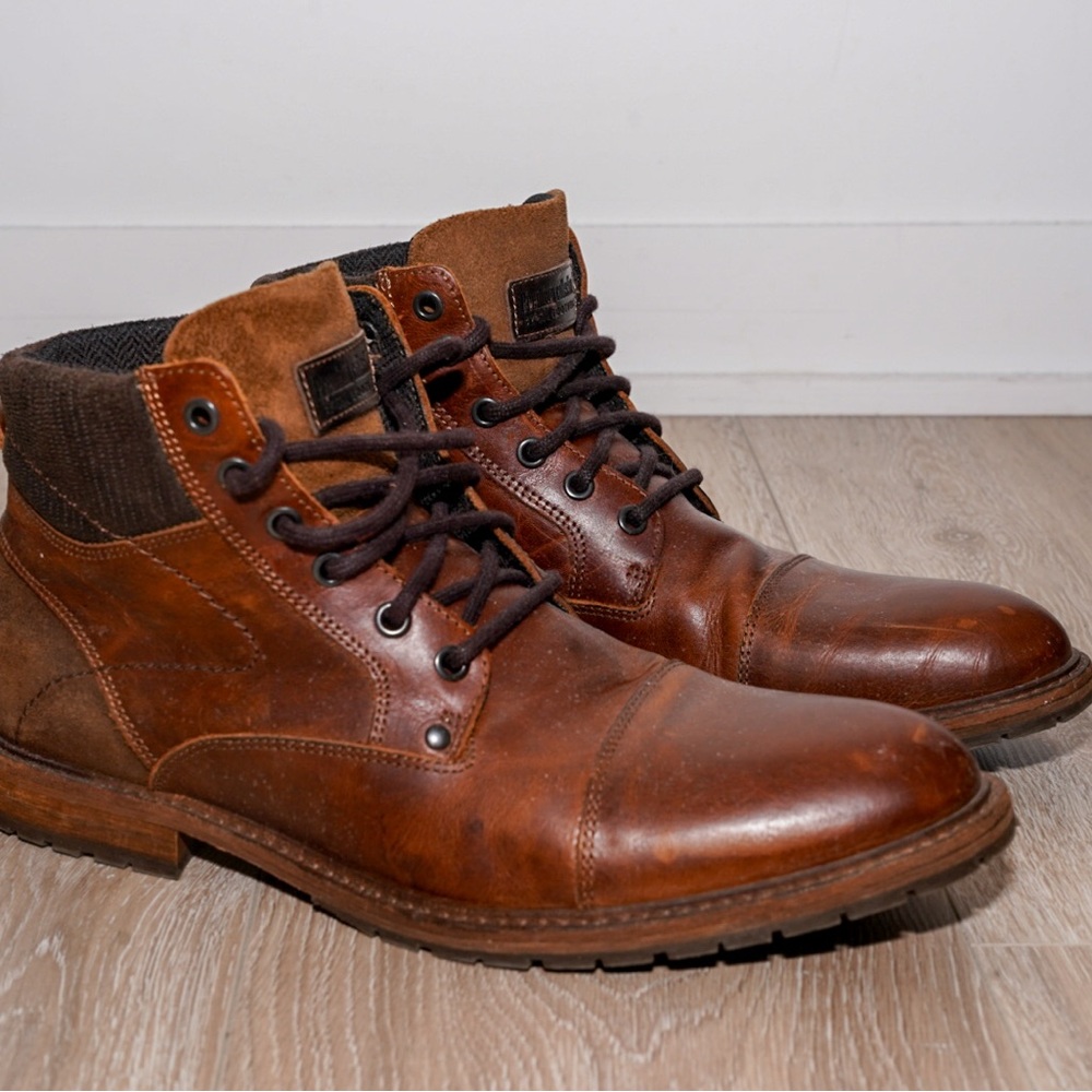 Steve Madden Premium Collection Brown Leather Ankle Boots